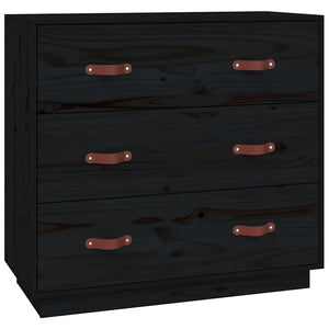 Schwarzes Kiefer Sideboard 80cm