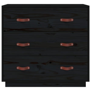 Schwarzes Kiefer Sideboard 80cm