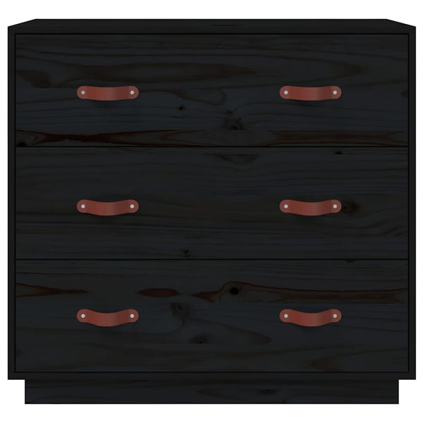 Schwarzes Kiefer Sideboard 80cm