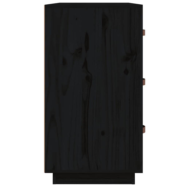 Schwarzes Kiefer Sideboard 80cm