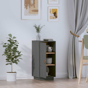 Graues Kiefer Massivholz Sideboard 34x75 cm