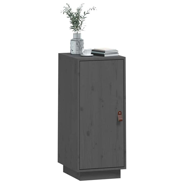 Graues Kiefer Massivholz Sideboard 34x75 cm