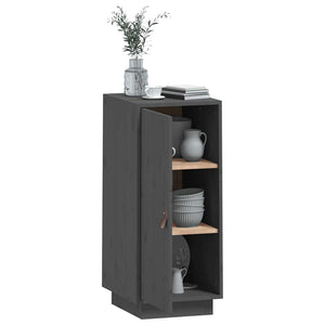 Graues Kiefer Massivholz Sideboard 34x75 cm