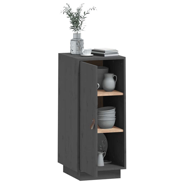Graues Kiefer Massivholz Sideboard 34x75 cm