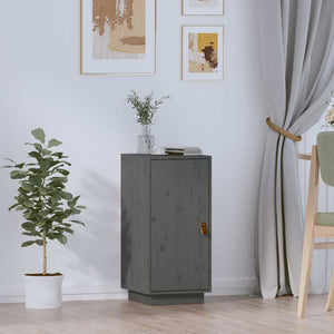 Graues Kiefer Massivholz Sideboard 34x75 cm