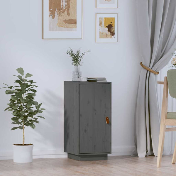 Graues Kiefer Massivholz Sideboard 34x75 cm