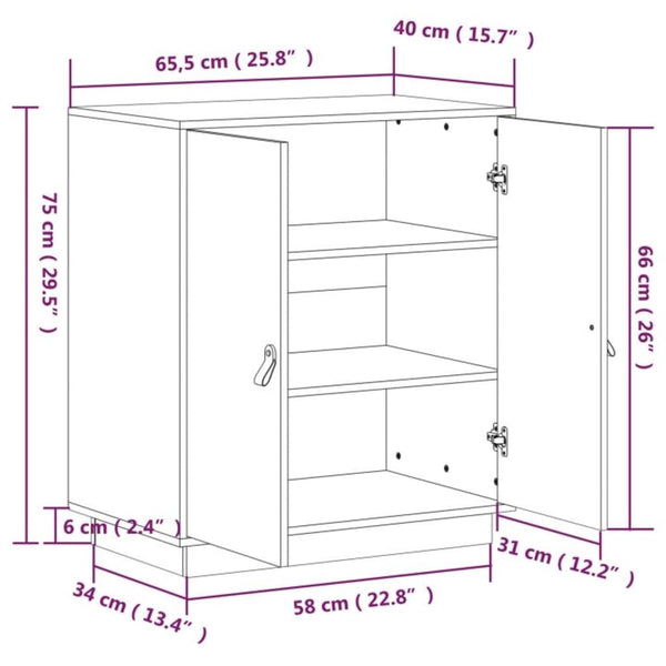 Kiefer Massivholz Sideboard 65,5 cm