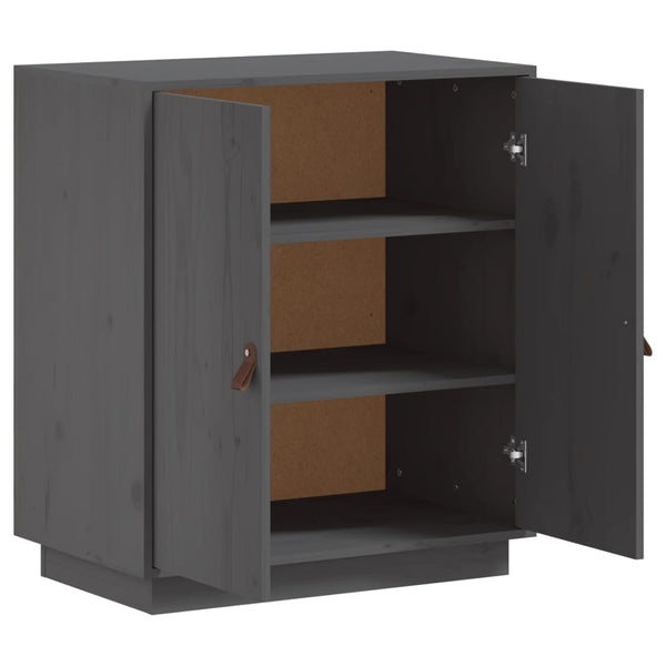 Graues Kiefer Massivholz Sideboard 65,5 cm