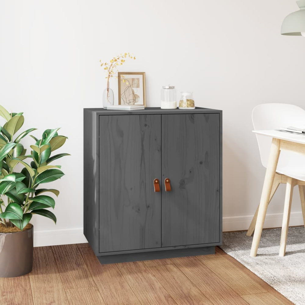 vidaXL Sideboard Grey 65.5x40x75 cm Solid Pine Wood