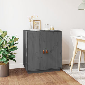 Graues Kiefer Massivholz Sideboard 65,5 cm