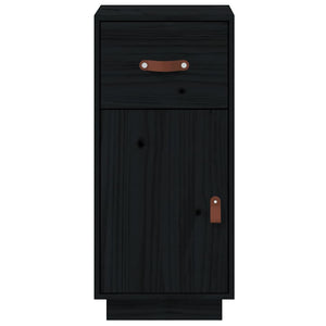 Schwarzes Kiefer Massivholz Sideboard 34x75cm