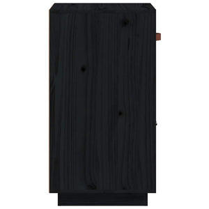 Schwarzes Kiefer Massivholz Sideboard 34x75cm