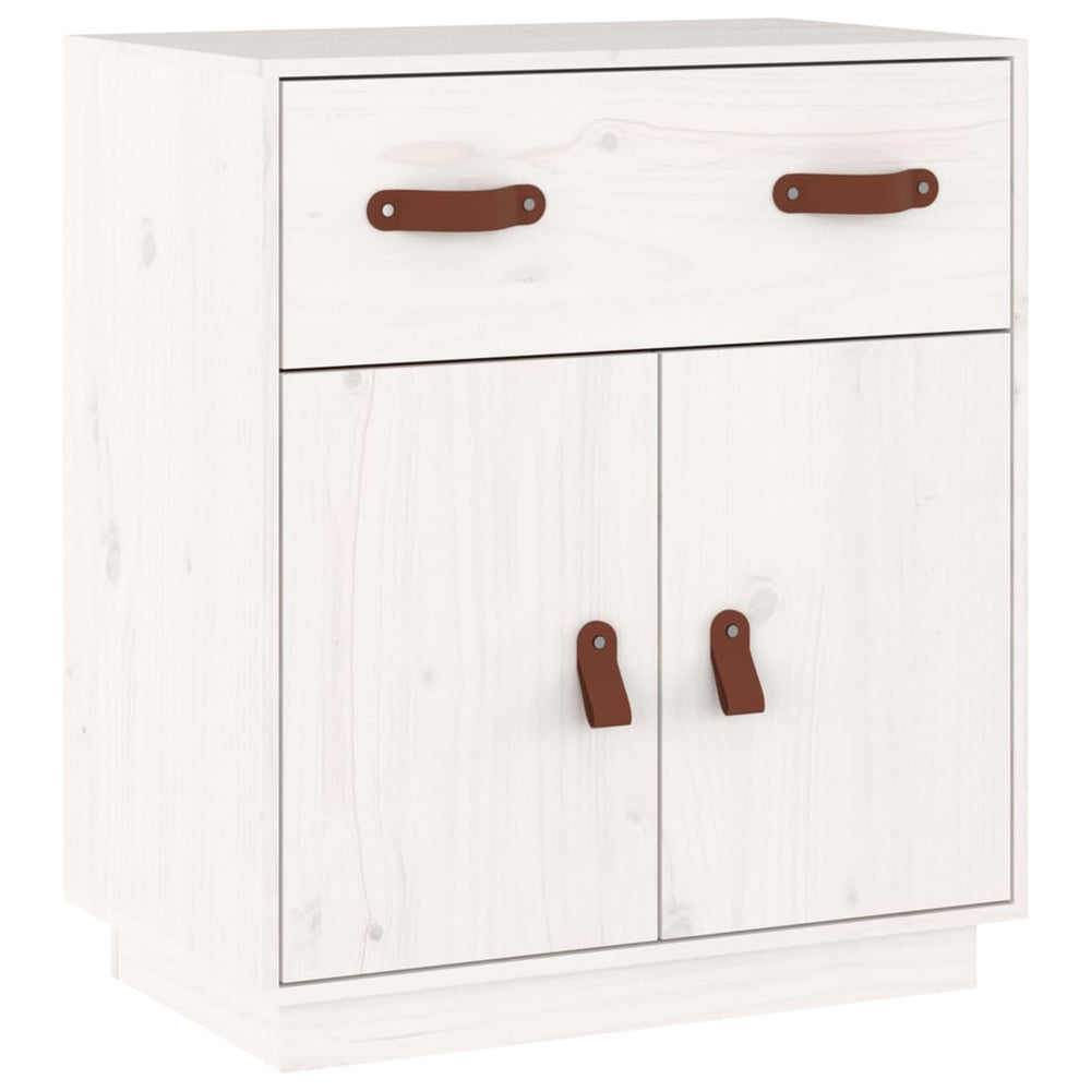 Weißes Kiefer Massivholz Sideboard 65,5 cm
