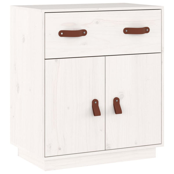 Weißes Kiefer Massivholz Sideboard 65,5 cm