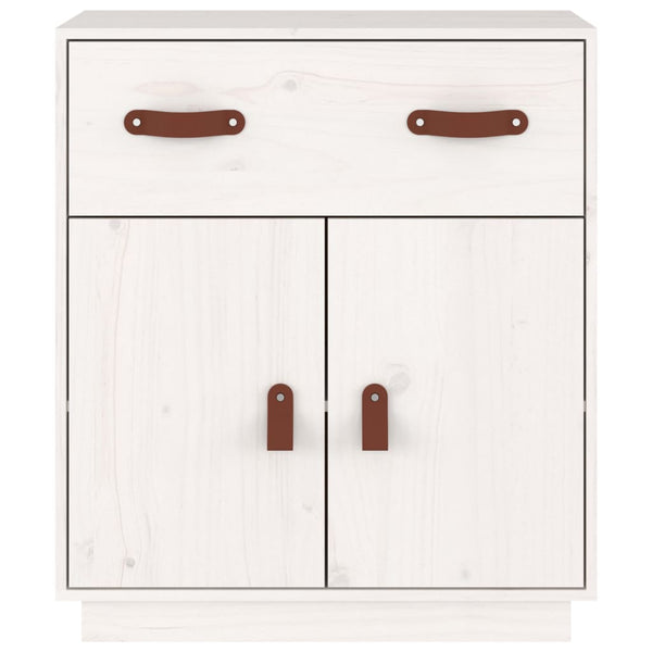 Weißes Kiefer Massivholz Sideboard 65,5 cm