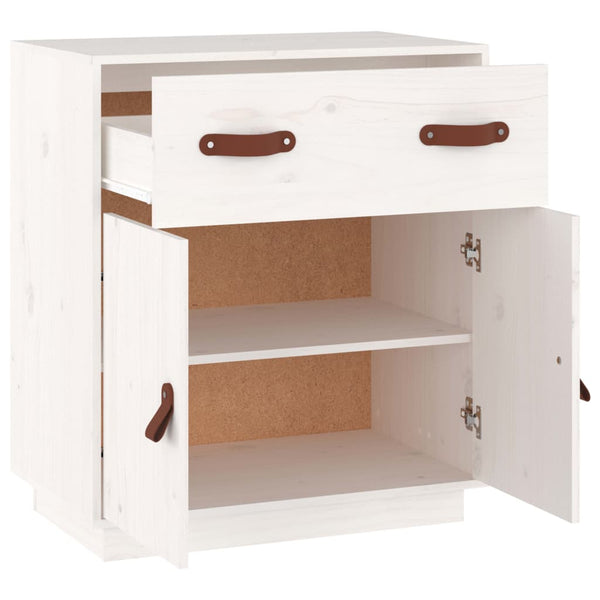 Weißes Kiefer Massivholz Sideboard 65,5 cm