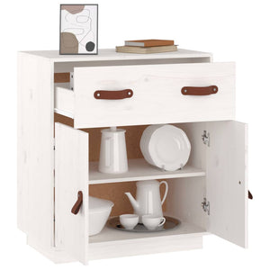 Weißes Kiefer Massivholz Sideboard 65,5 cm