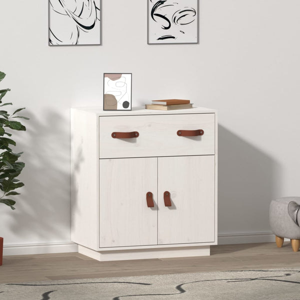 Weißes Kiefer Massivholz Sideboard 65,5 cm