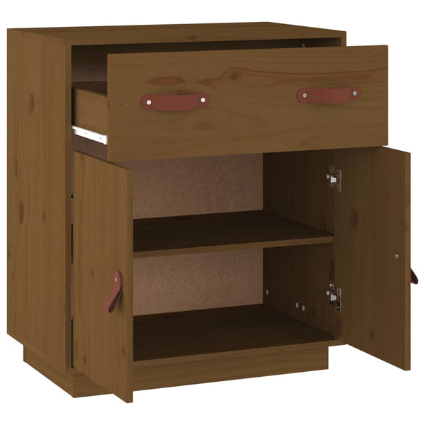 Honigbraunes Kiefer Massivholz Sideboard 65,5 cm
