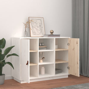 Weißes Sideboard 100x40x75cm Kiefer Massivholz