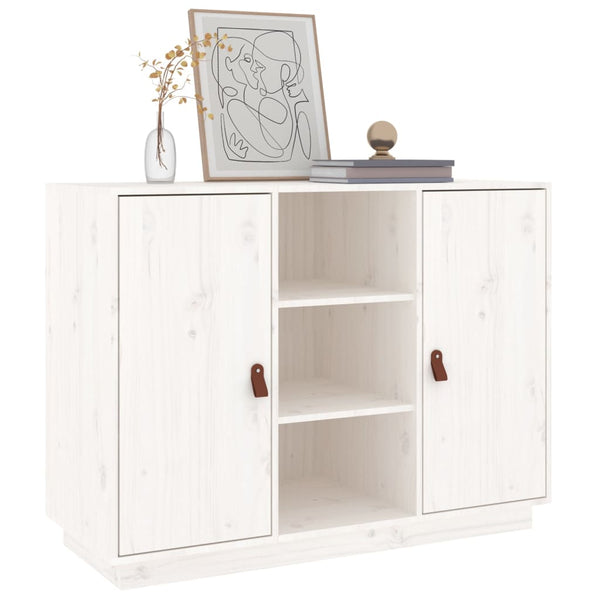 Weißes Sideboard 100x40x75cm Kiefer Massivholz