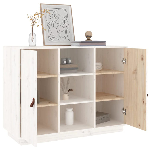 Weißes Sideboard 100x40x75cm Kiefer Massivholz