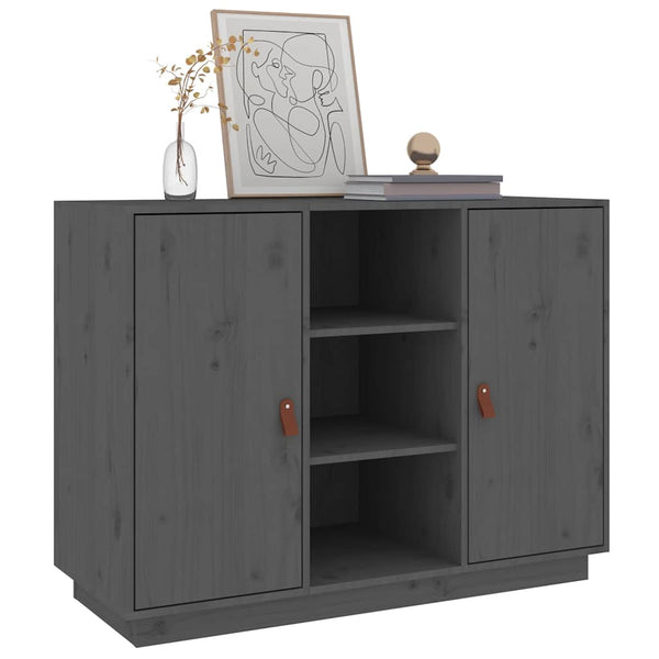 Graues Kiefer Massivholz Sideboard 100cm