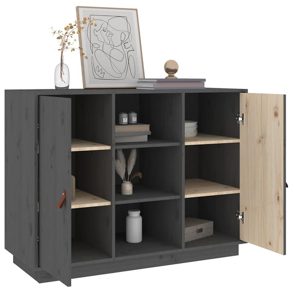 Graues Kiefer Massivholz Sideboard 100cm