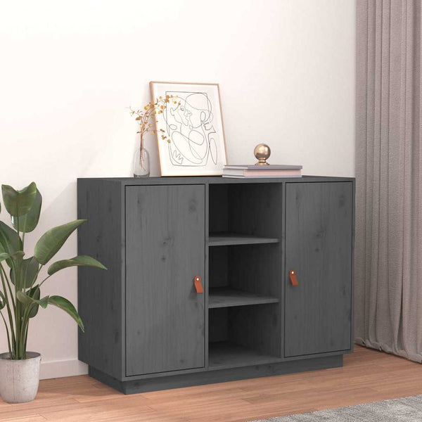 Graues Kiefer Massivholz Sideboard 100cm