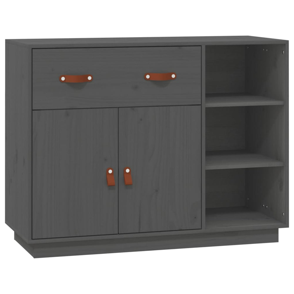 vidaXL Sideboard Grey 98.5x40x75 cm Solid Pine Wood