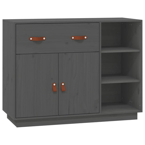 Graues Kiefer Massivholz Sideboard 98,5 cm