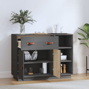 Graues Kiefer Massivholz Sideboard 98,5 cm