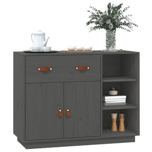 Graues Kiefer Massivholz Sideboard 98,5 cm