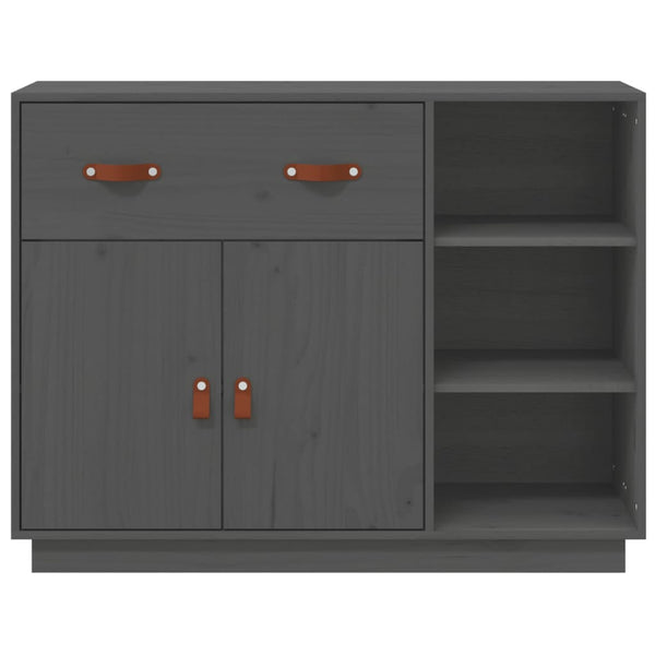 Graues Kiefer Massivholz Sideboard 98,5 cm