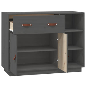 Graues Kiefer Massivholz Sideboard 98,5 cm