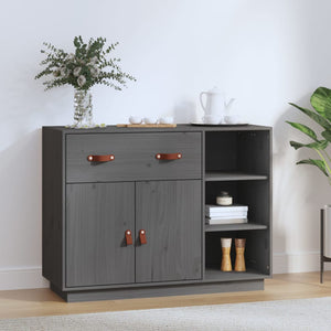 Graues Kiefer Massivholz Sideboard 98,5 cm