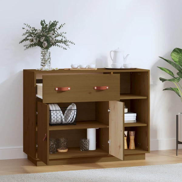 Honigbraunes Kiefer Massivholz Sideboard 98,5 cm