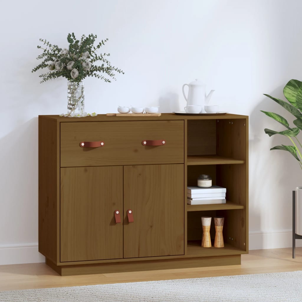 Honigbraunes Kiefer Massivholz Sideboard 98,5 cm