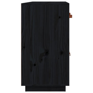 Schwarzes Kiefer Massivholz Sideboard 98,5cm