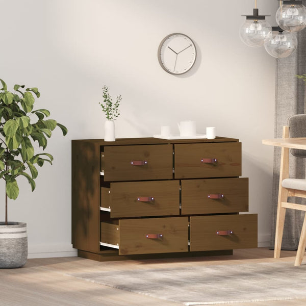 Sideboard Honigbraun Massivholz Kiefer 100cm