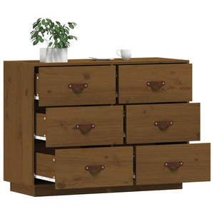 Sideboard Honigbraun Massivholz Kiefer 100cm