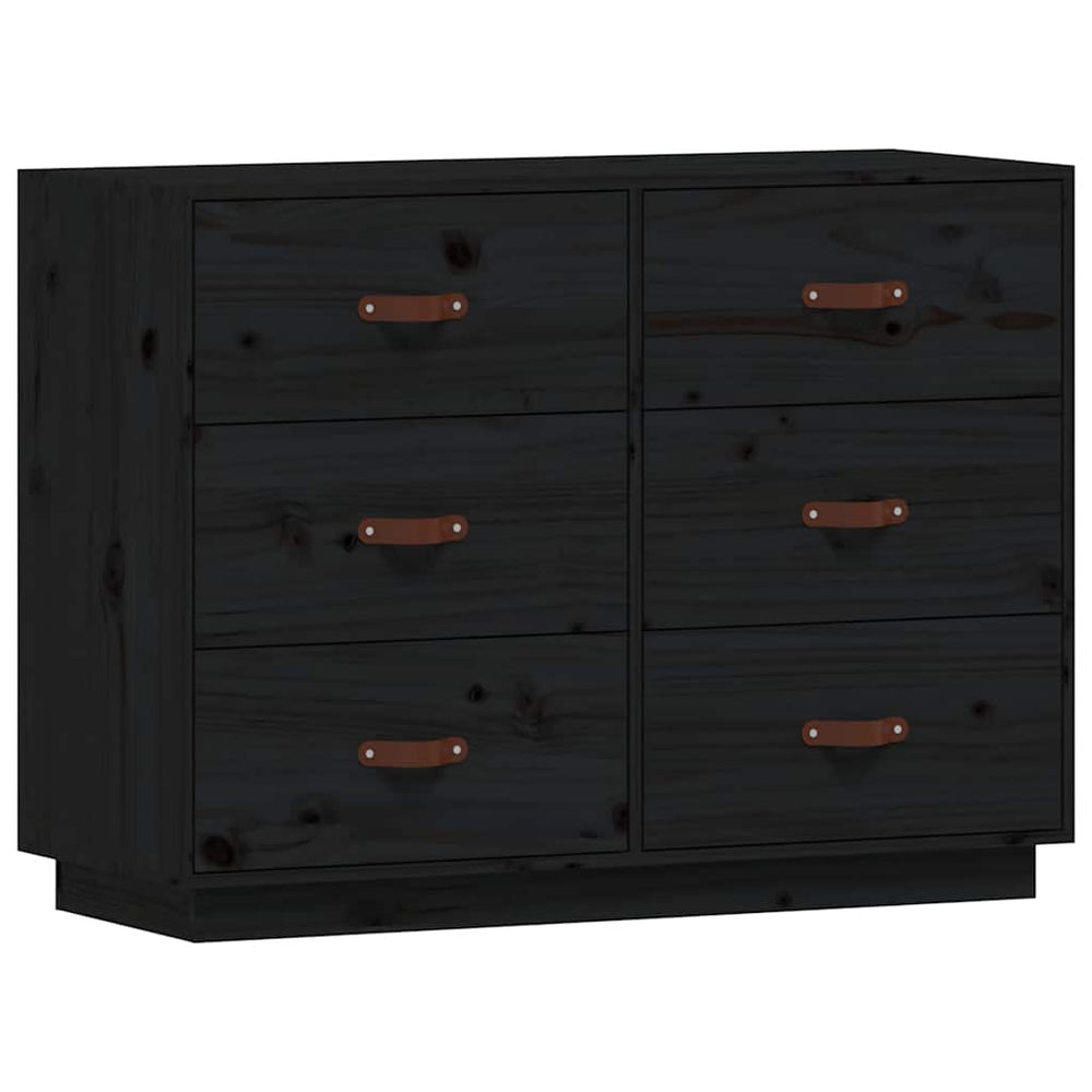 Schwarzes Sideboard 100 cm Kiefer Massivholz