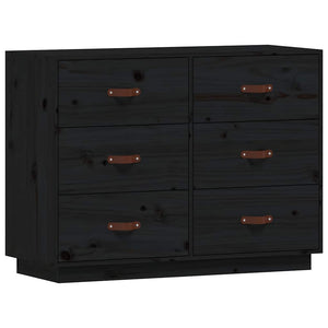Schwarzes Sideboard 100 cm Kiefer Massivholz