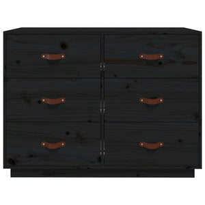 Schwarzes Sideboard 100 cm Kiefer Massivholz