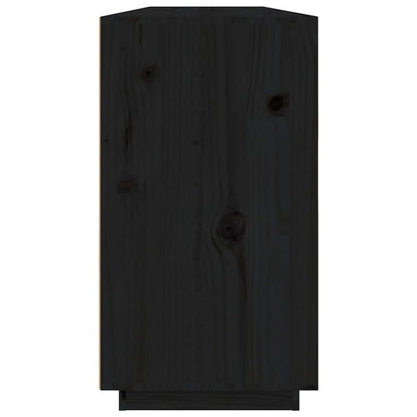 Schwarzes Sideboard 100 cm Kiefer Massivholz