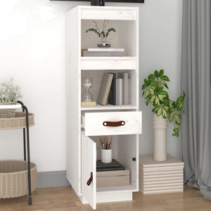 Highboard Weiß 34x40x108,5cm Kiefer Massivholz