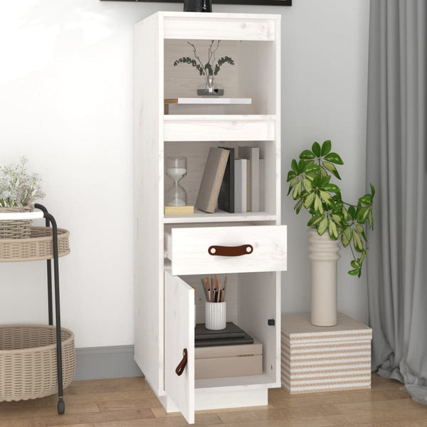 Highboard Weiß 34x40x108,5cm Kiefer Massivholz