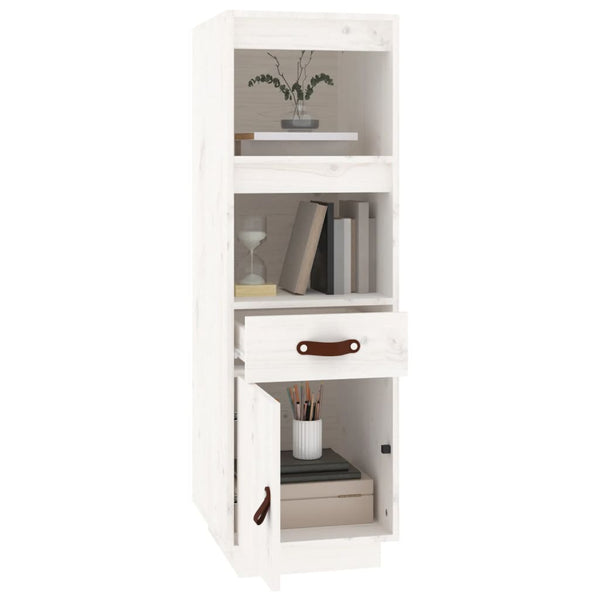 Highboard Weiß 34x40x108,5cm Kiefer Massivholz