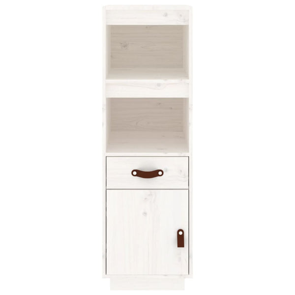 Highboard Weiß 34x40x108,5cm Kiefer Massivholz
