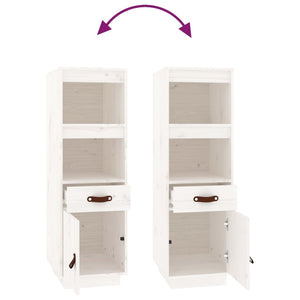 Highboard Weiß 34x40x108,5cm Kiefer Massivholz